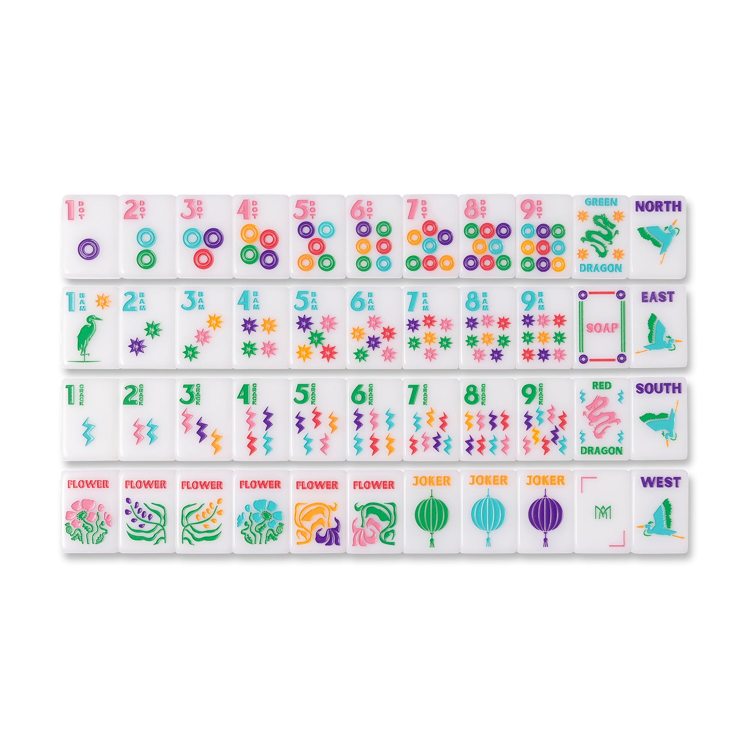 White Signature Mahjong Tile Set – Amahj Line
