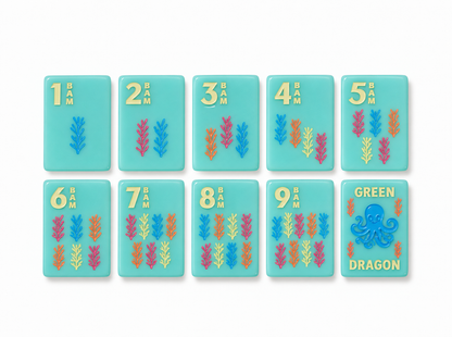 Teal Coastal Signature Mahjong Tile Set