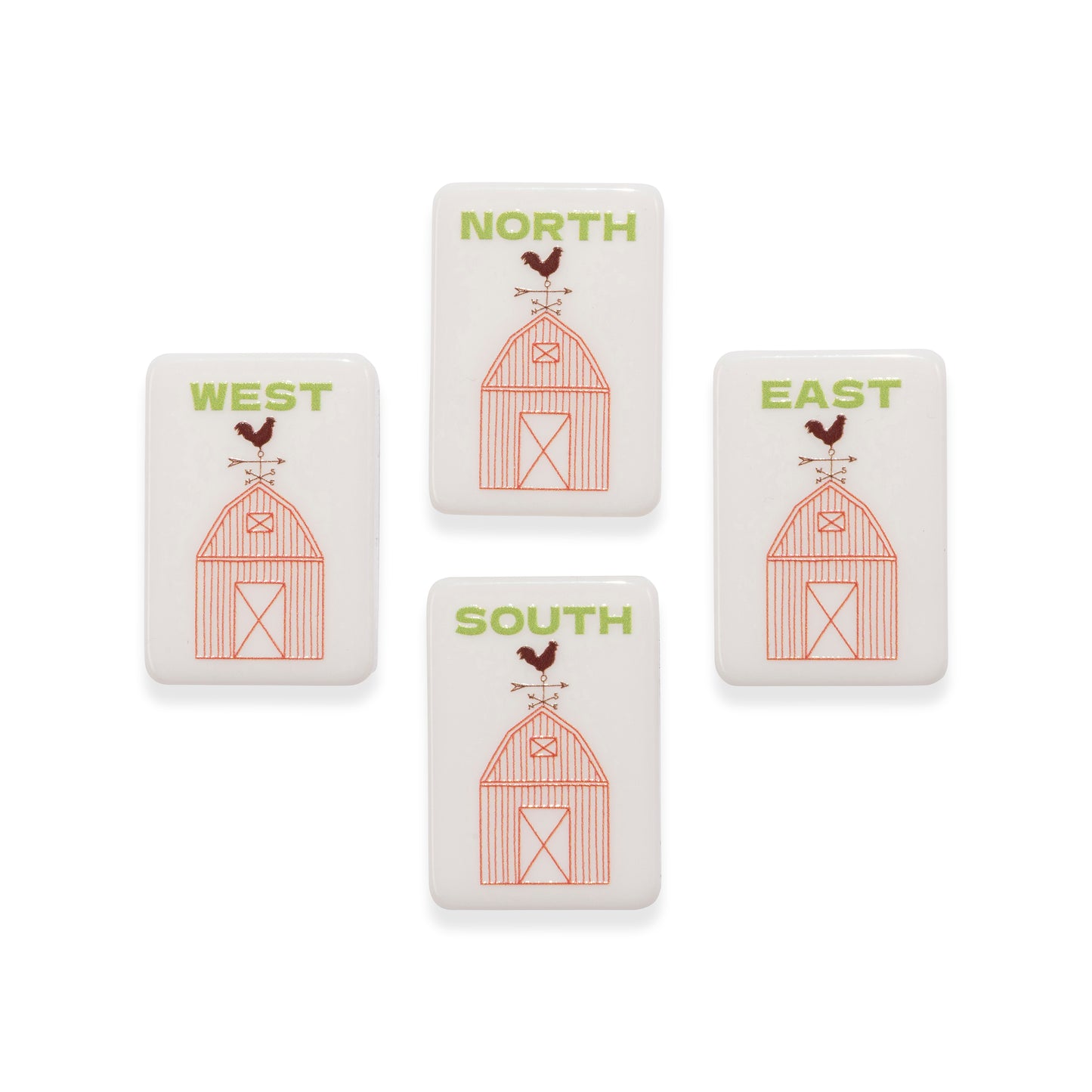 Round Top Stamped Mahjong Tile Set