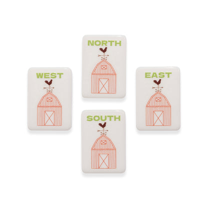Round Top Stamped Mahjong Tile Set