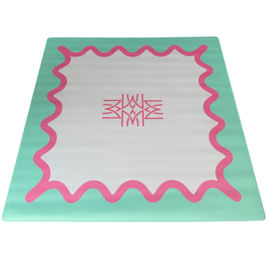 Pink & Teal Squiggle Amahj Game Mat