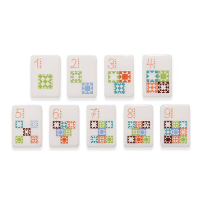 Round Top Stamped Mahjong Tile Set