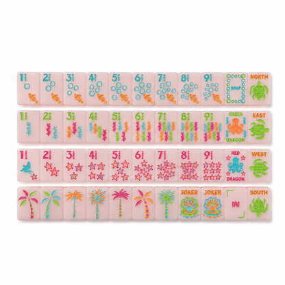 Pink Coastal Signature Mahjong Tile Set