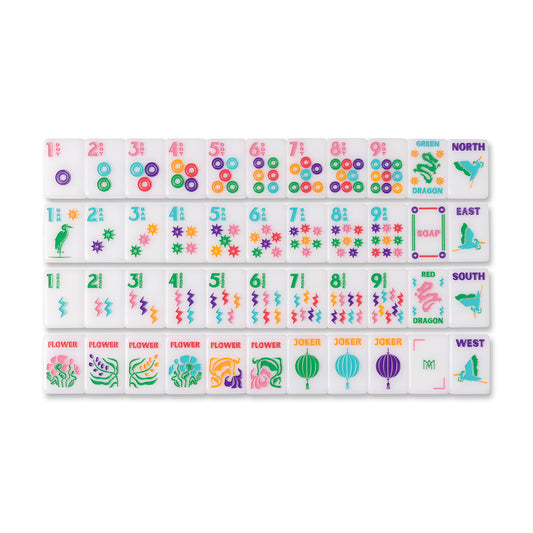 White Signature Mahjong Tile Set