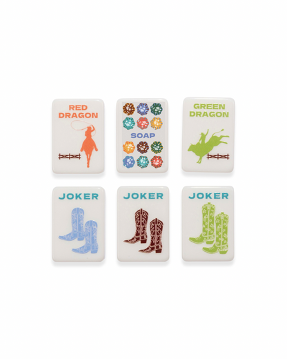 Round Top Stamped Mahjong Tile Set