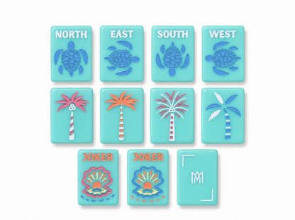 Teal Coastal Signature Mahjong Tile Set