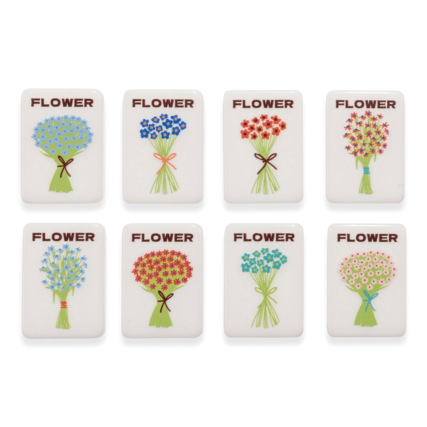 Round Top Stamped Mahjong Tile Set