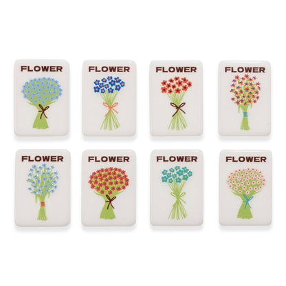 Round Top Stamped Mahjong Tile Set