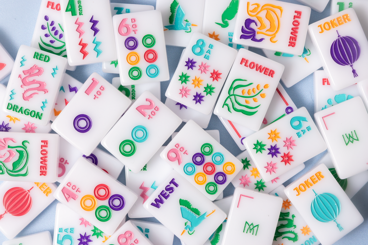 White Signature Mahjong Tile Set