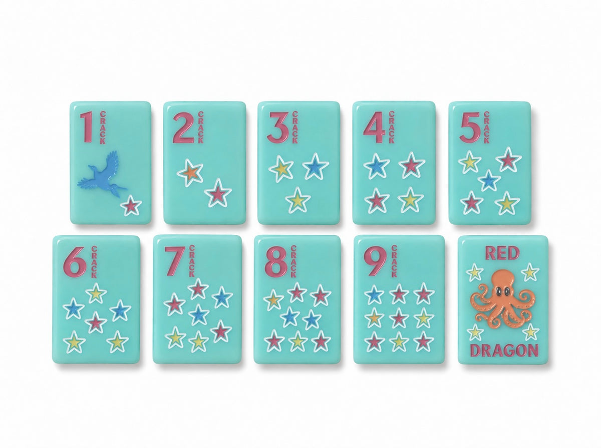 Teal Coastal Signature Mahjong Tile Set