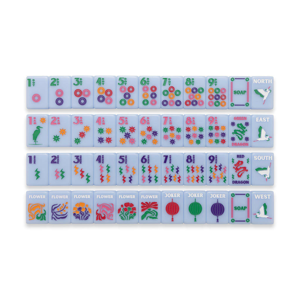 Amahj Line Signature Engraved Tile Set - Blue