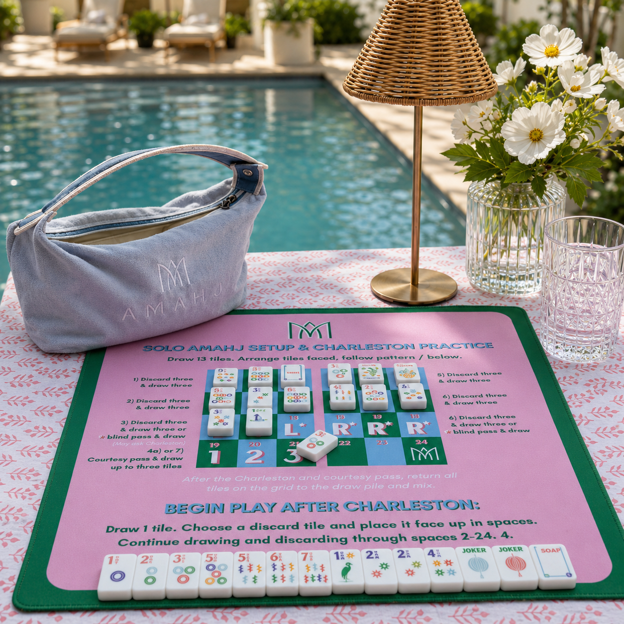 Solo Amahj Mahjong Practice Mat