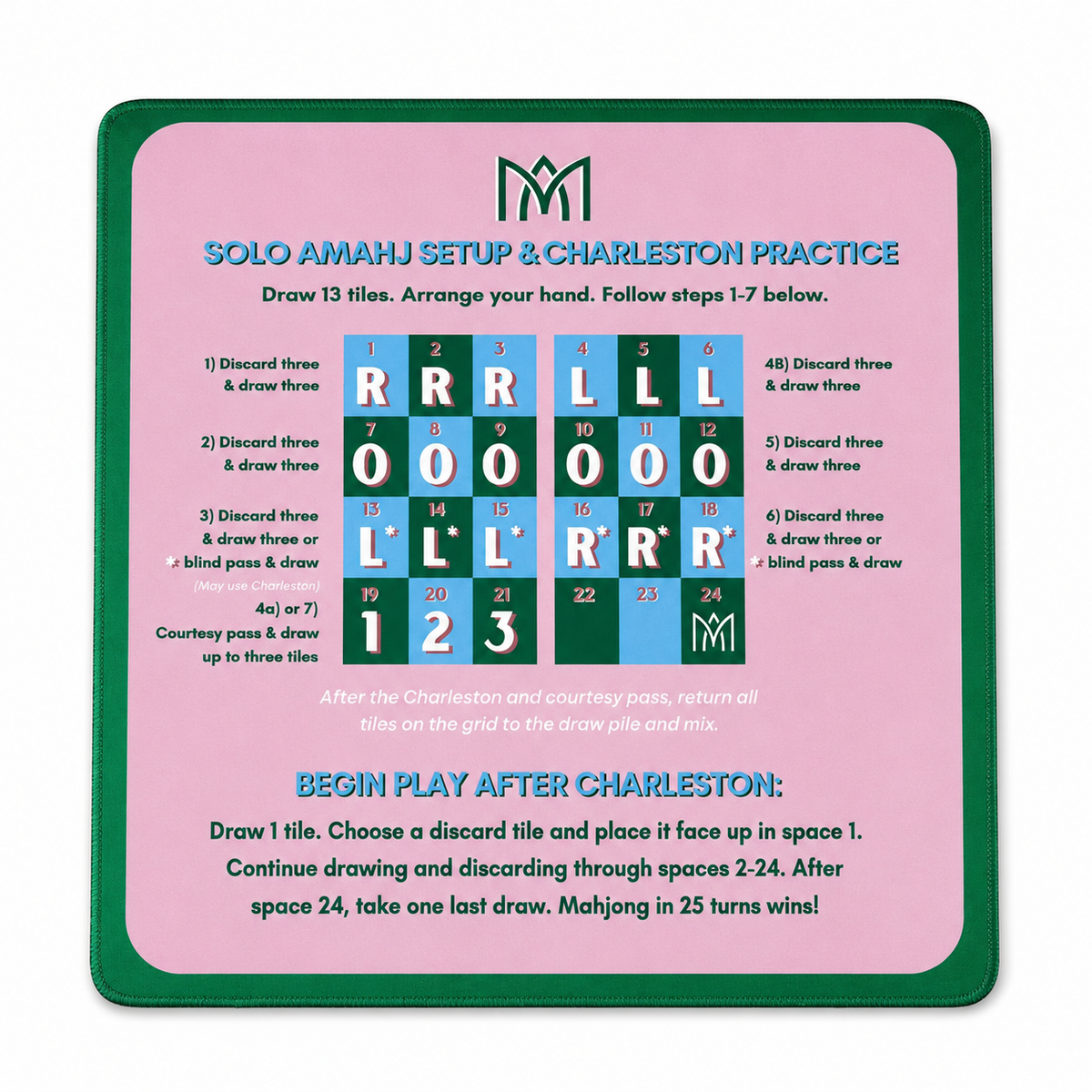 Solo Amahj Mahjong Practice Mat