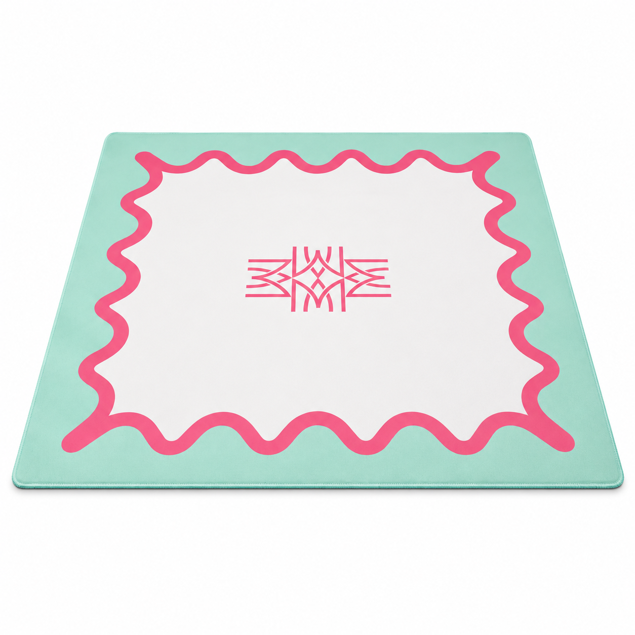 Pink + Teal Squiggle Mahjong Game Mat