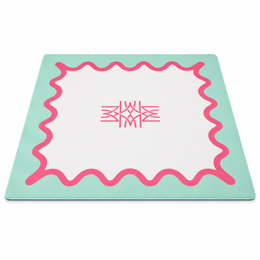 Pink + Teal Squiggle Mahjong Game Mat